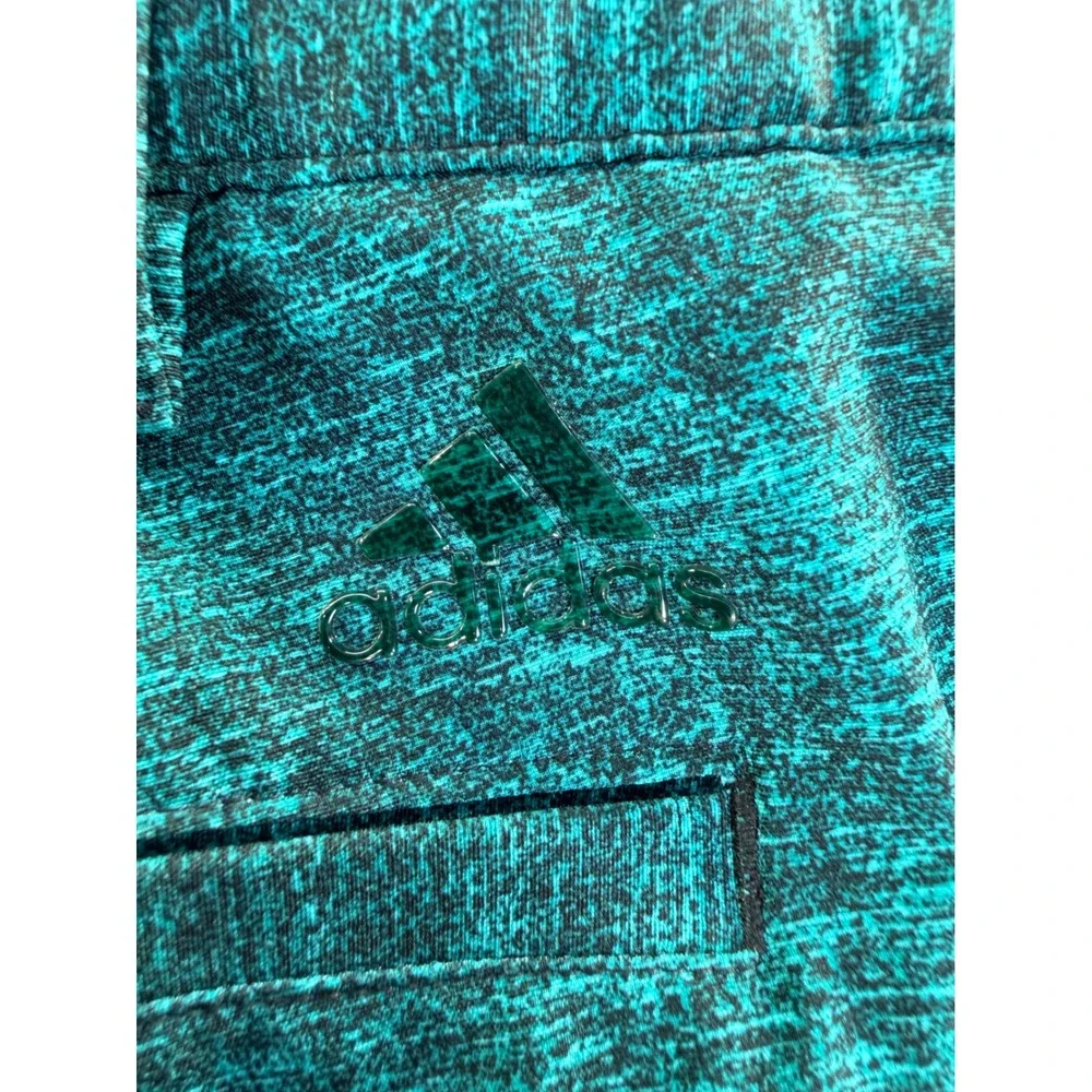 Adidas Golf Shorts Mens 35 Teal Green Space Dye Heather Performance Flat Front
